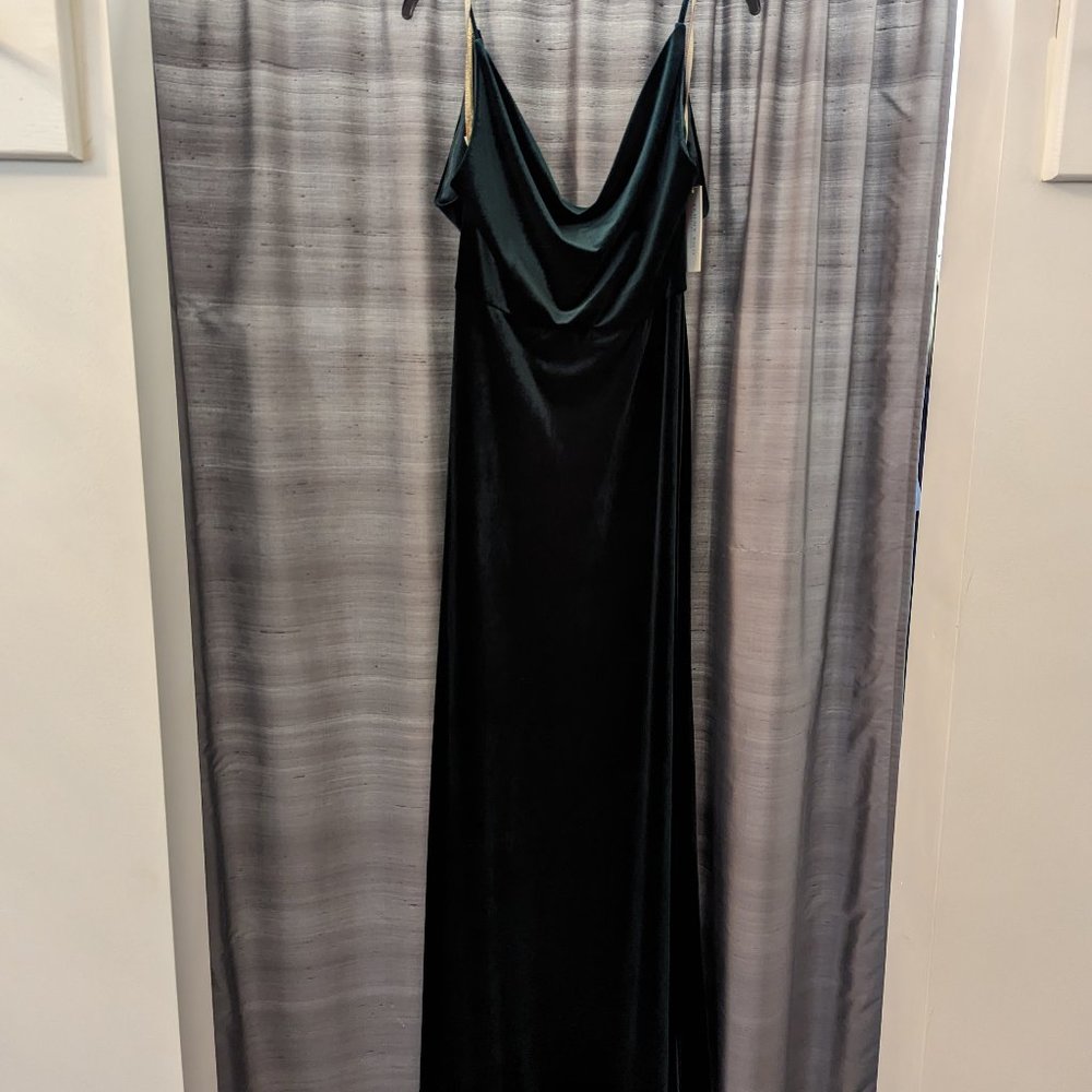 Jenny Yoo, emerald stretch velvet size 12